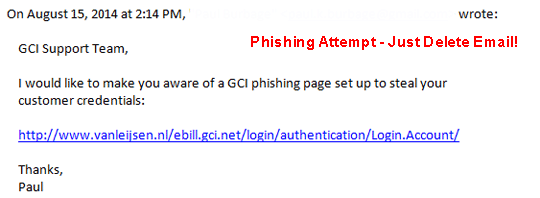 Phishing Just Delete Email