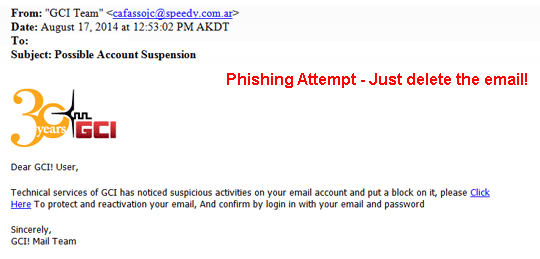 Phishing, Just Delete