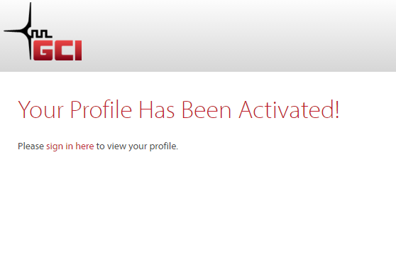 Your MyGCI Profile has been activated