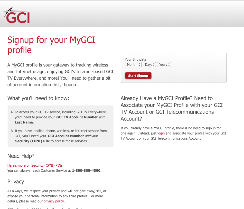 MyGCI Profile